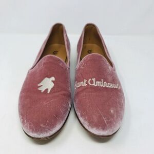 Del Toro Pink Velvet Loafers